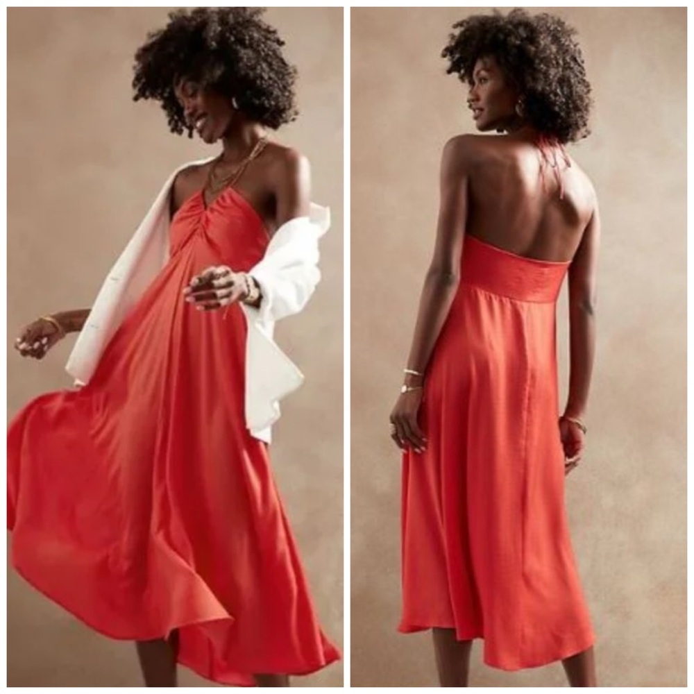 Banana Republic Poppy Seed Halter Slip Dress